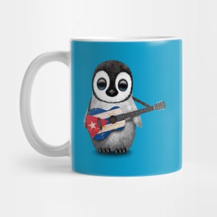 Baby Penguin Playing Cuban Flag Guitar Mug